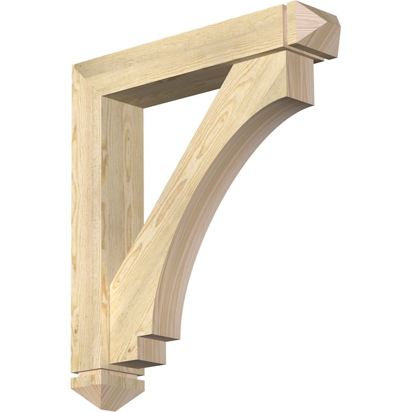 Ekena Millwork Imperial Arts and Crafts Rough Sawn Bracket w/ Offset Brace, Douglas Fir, 6"W x 30"D x 34"H BKT0604X30X34IMP03RDF - main